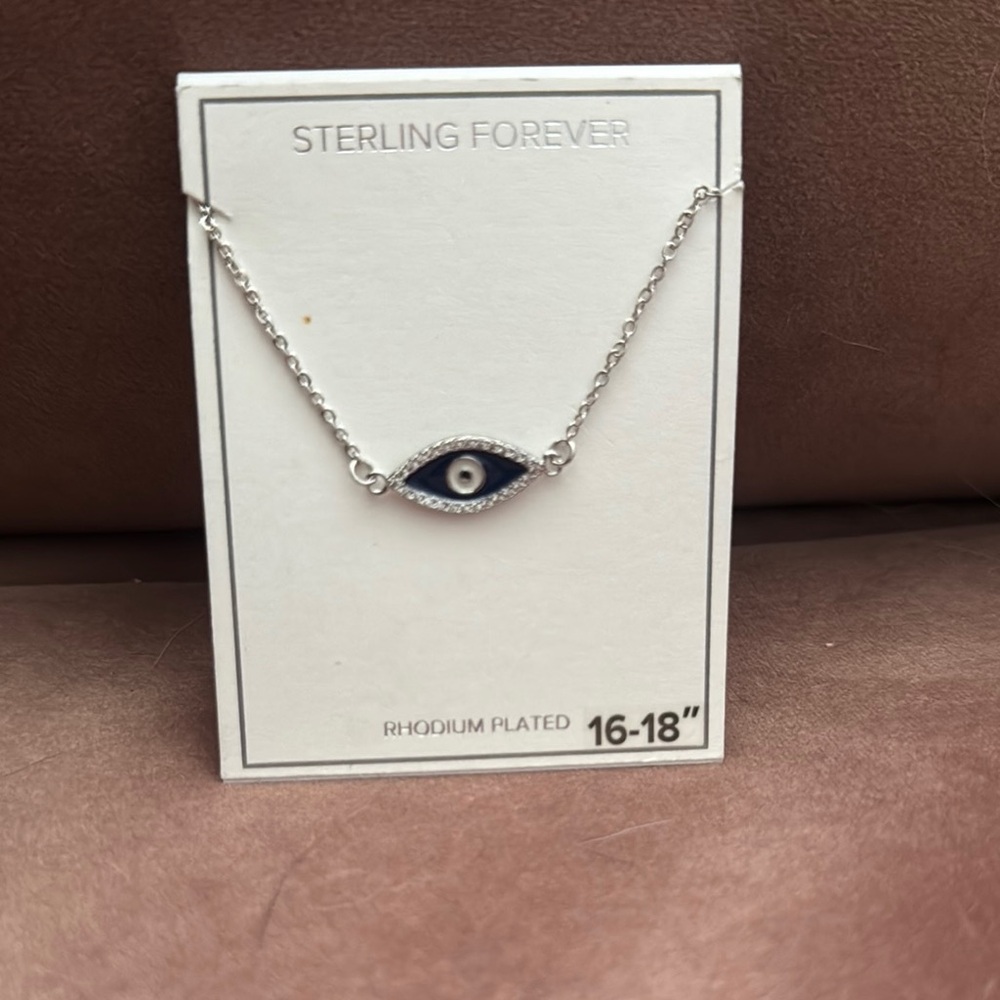 Silver and Blue Eye Pendant Necklace
